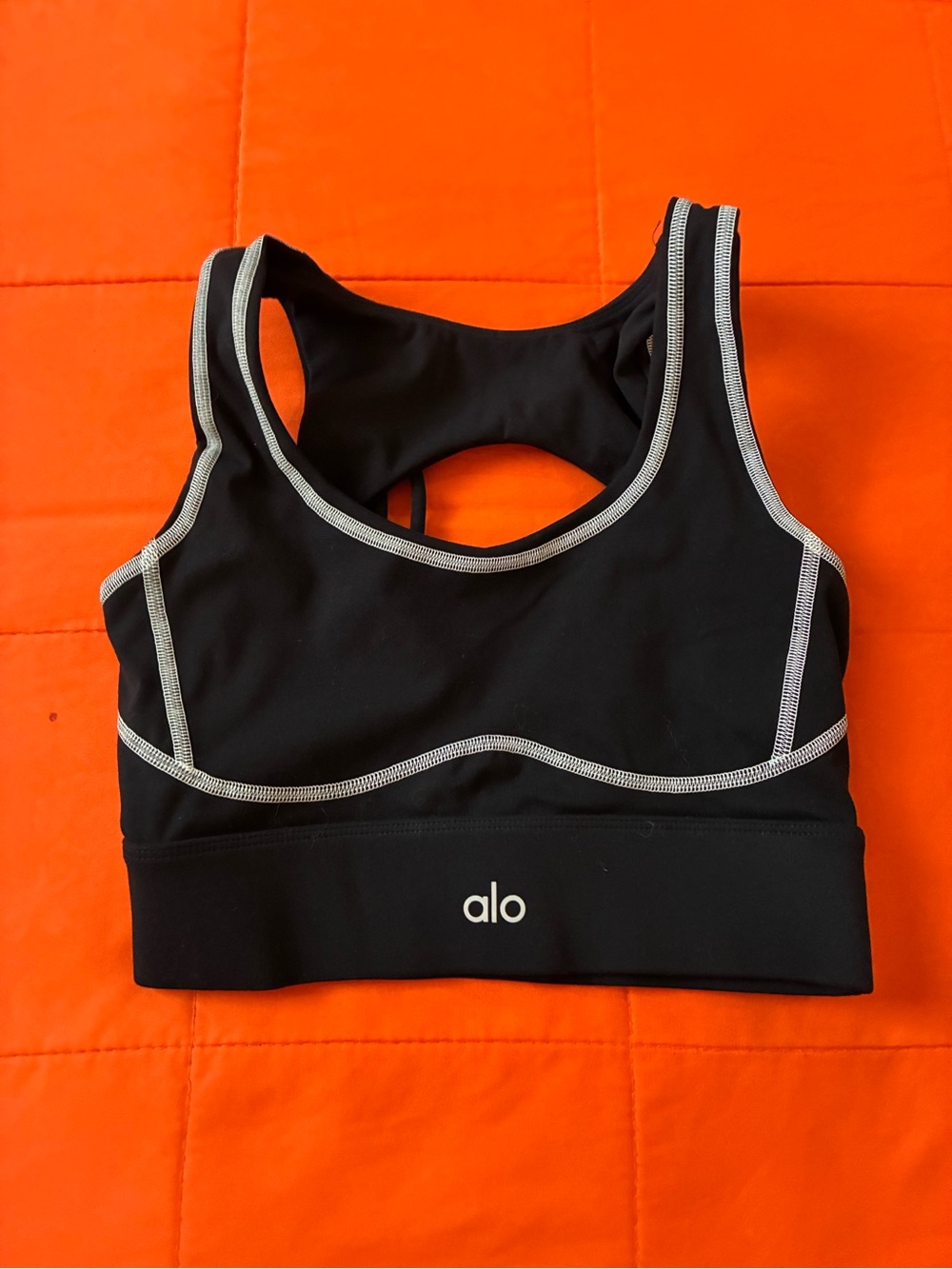 ALO Yoga Sports Bra Womens Small Racerback Black Pullover Gym Hiking